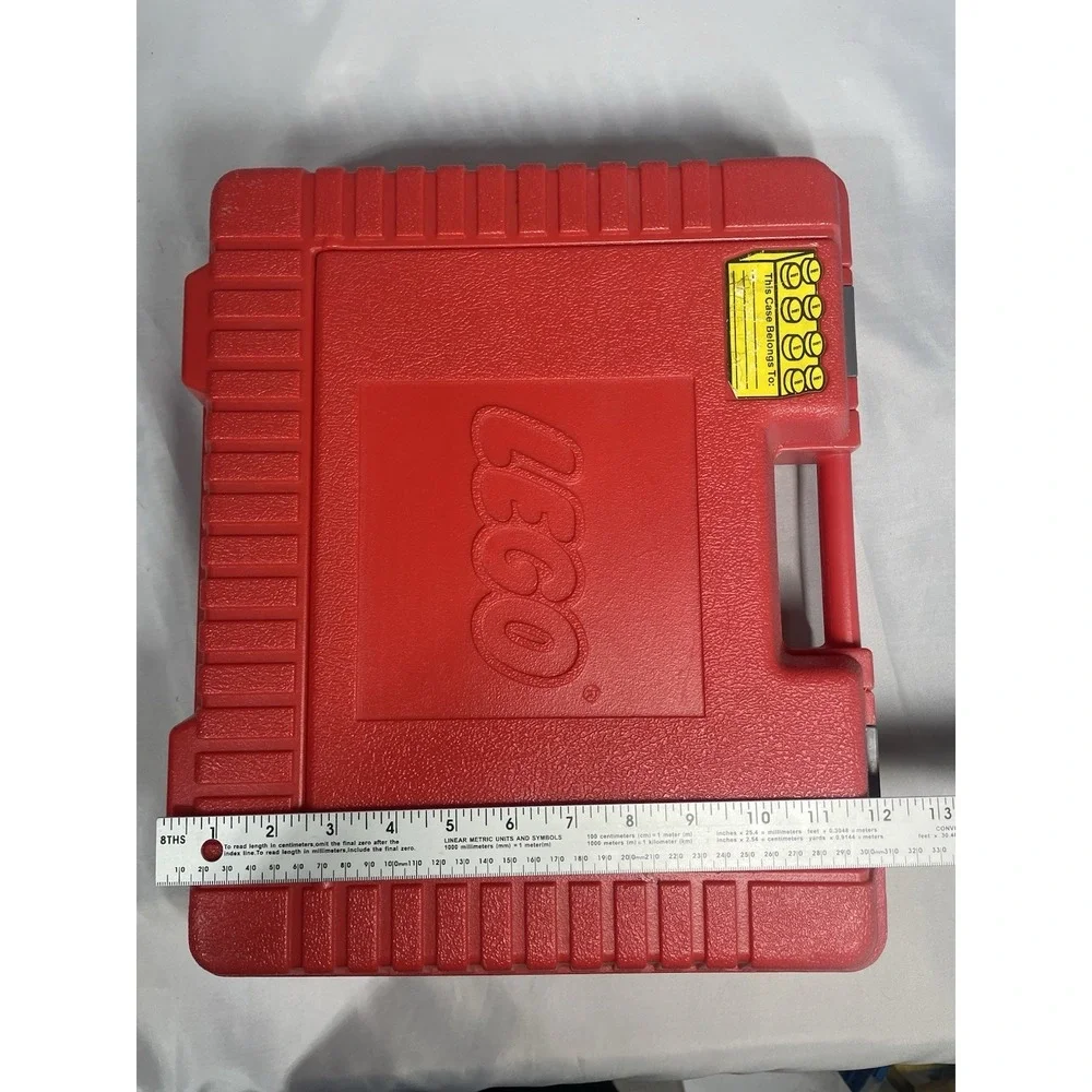 LEGO 1985 Vintage Red Plastic Storage Suitcase Carry Case 12" x 15"  Made in USA - Picture 12 of 13